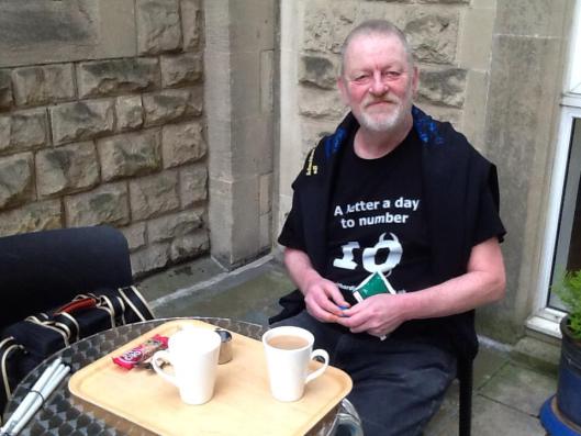 Energising: Keith Lindsay-Cameron prepares to take his case to the police.