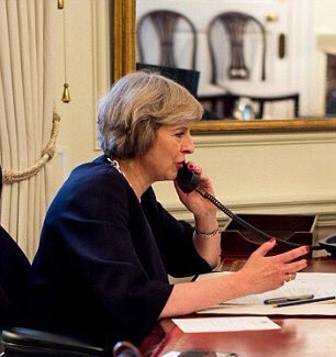 theresa may on phone